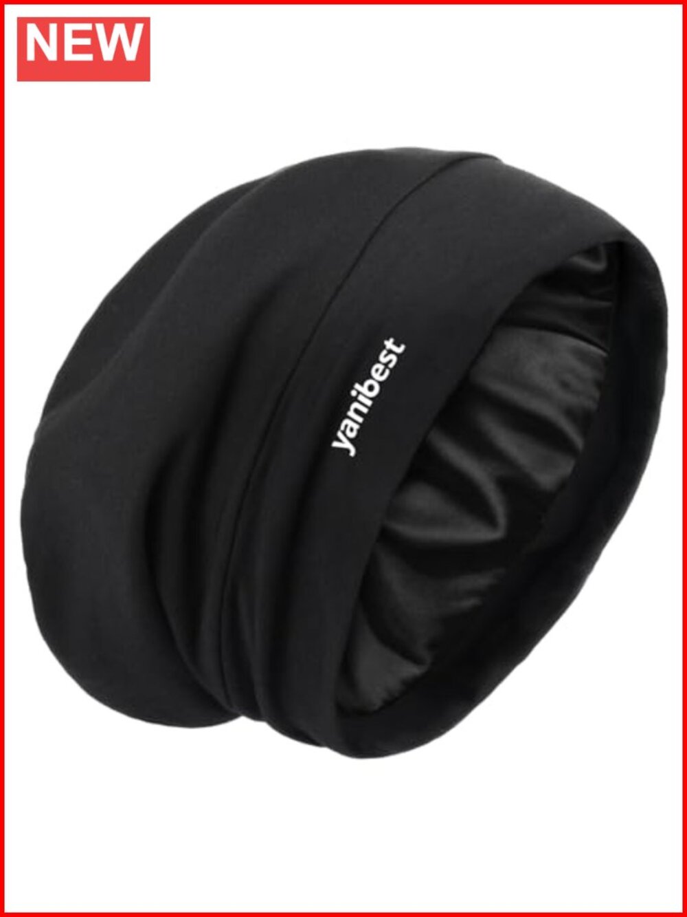 Slouchy Beanie Hat Satin Lined Sleep Cap Chemo Headwear Adjustable Unisex